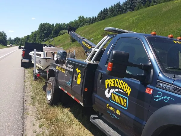 Precision Towing wrecker on a roadside call